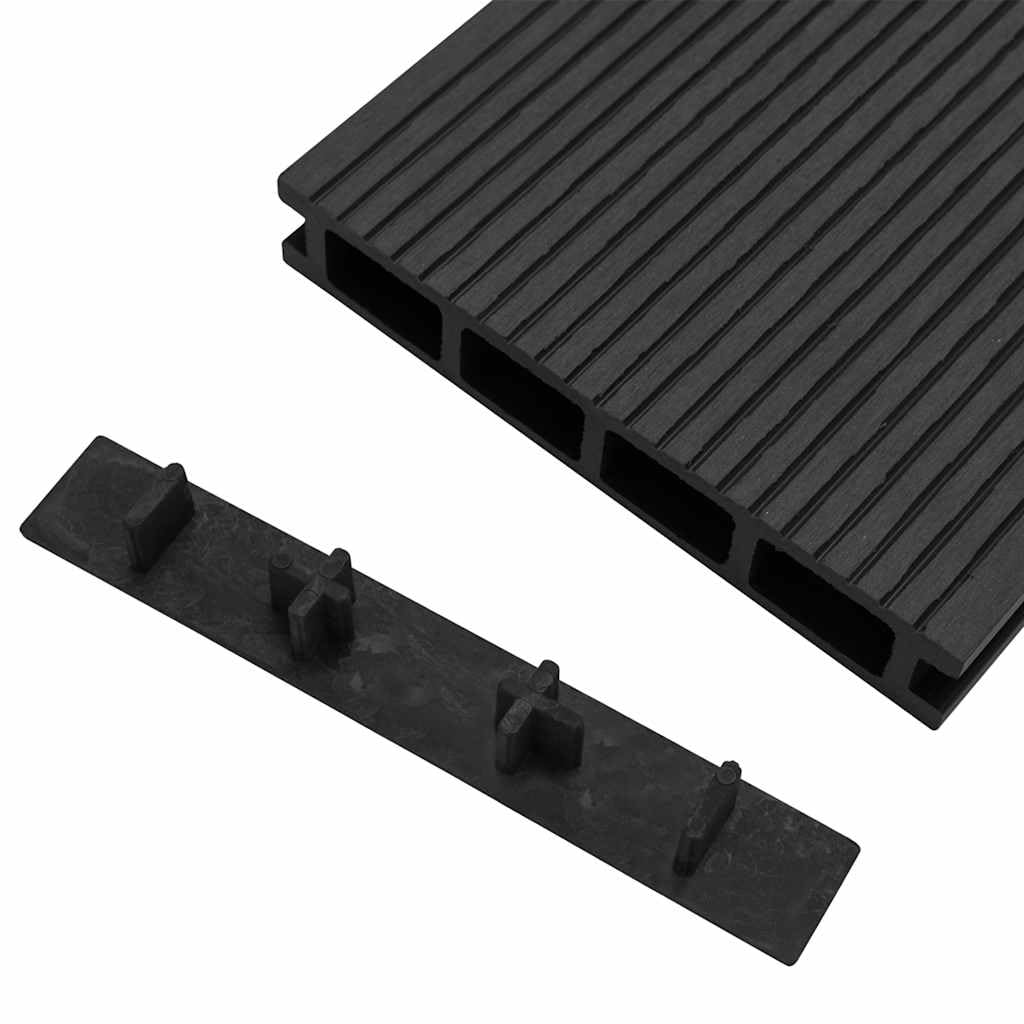 Embouts de terrasse plastique noir 15 x 2,5 cm 10 pièces pour planches de terrasse finition propre protection rénovation intérieur extérieur