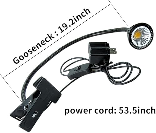 Miniatura 4 de 5W Clip en abrazadera de cuello de cisne LED COB computadora Mesa Lámpara Blanco FríoBlanco Cálido 19pulgadas, cuello negro, 5.00watts, 110.00 volts