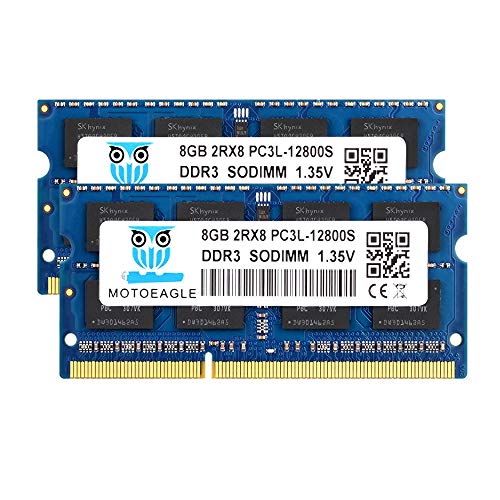 Image of 8GB DDR3L-1600 SODIMM 16GB Kit (2x8GB) PC3L-12800S DDR3 1600Mhz 2Rx8 1.35V Dual Rank RAM for Laptop