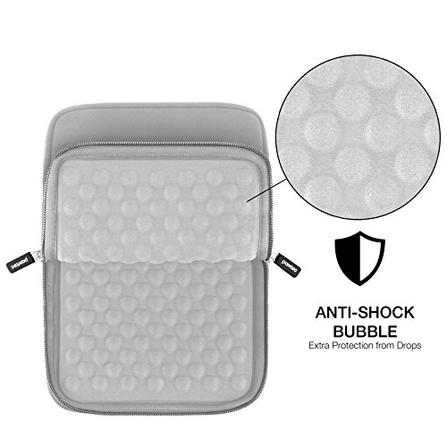 Pawtec Shockproof Neoprene Protective Storage Carrying Sleeve Case - Compatible with Apple 12.9 Inch iPad Pro Retina Tablet - with Extra Storage Pocket for Accessories and Wall Charger (Silver) - Thumbnail 6