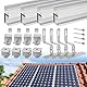 Solarmodul Halterung Ziegeldach Set Für 2 Module, Therlan Upgrade 200MM Aluprofil & Photovoltaik Dachhaken, Verstellbar Solar Halterung Anwendbar Solarmodule Dick 30-45mm, Solarpanel Halterung Set