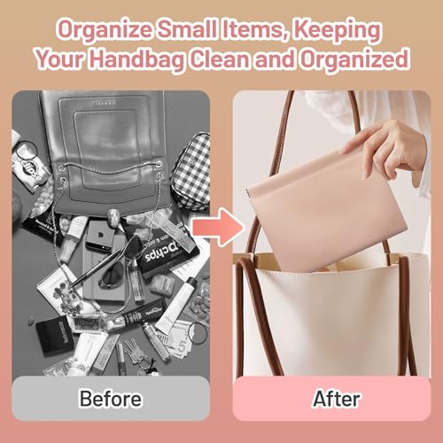 7.09″x5.51″ Small Pouches for Purse, 4PCS Cute Magnetic Mini Makeup Bag, Purse Organizers for Inside Large Storages, Organize Cosmetic, Lipstick, Jewelry,Coins in Women's Handbag2