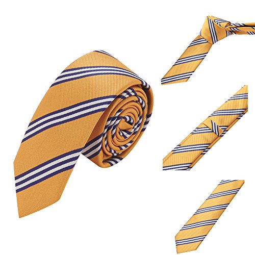 Ausky 4 Packs Mens Slim Ties Woven Jacquard Skinny Neckties For Boys Mixed Set (2Inch Wide) #TOP5