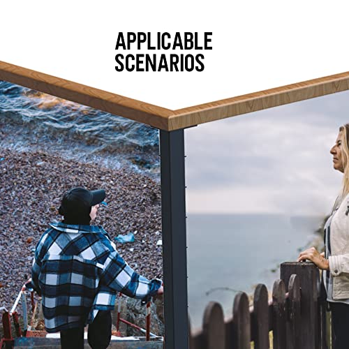 Dawn Railing Cable Railing Post 36”X2”X2” Steel Square Corner Post, Pre-Drilled 10 Pairs Of Hole With Flat Top Connector Weldless Black Powder Coating Finishing Surface For Wood Deck Stair, 1 Pack #TOP7