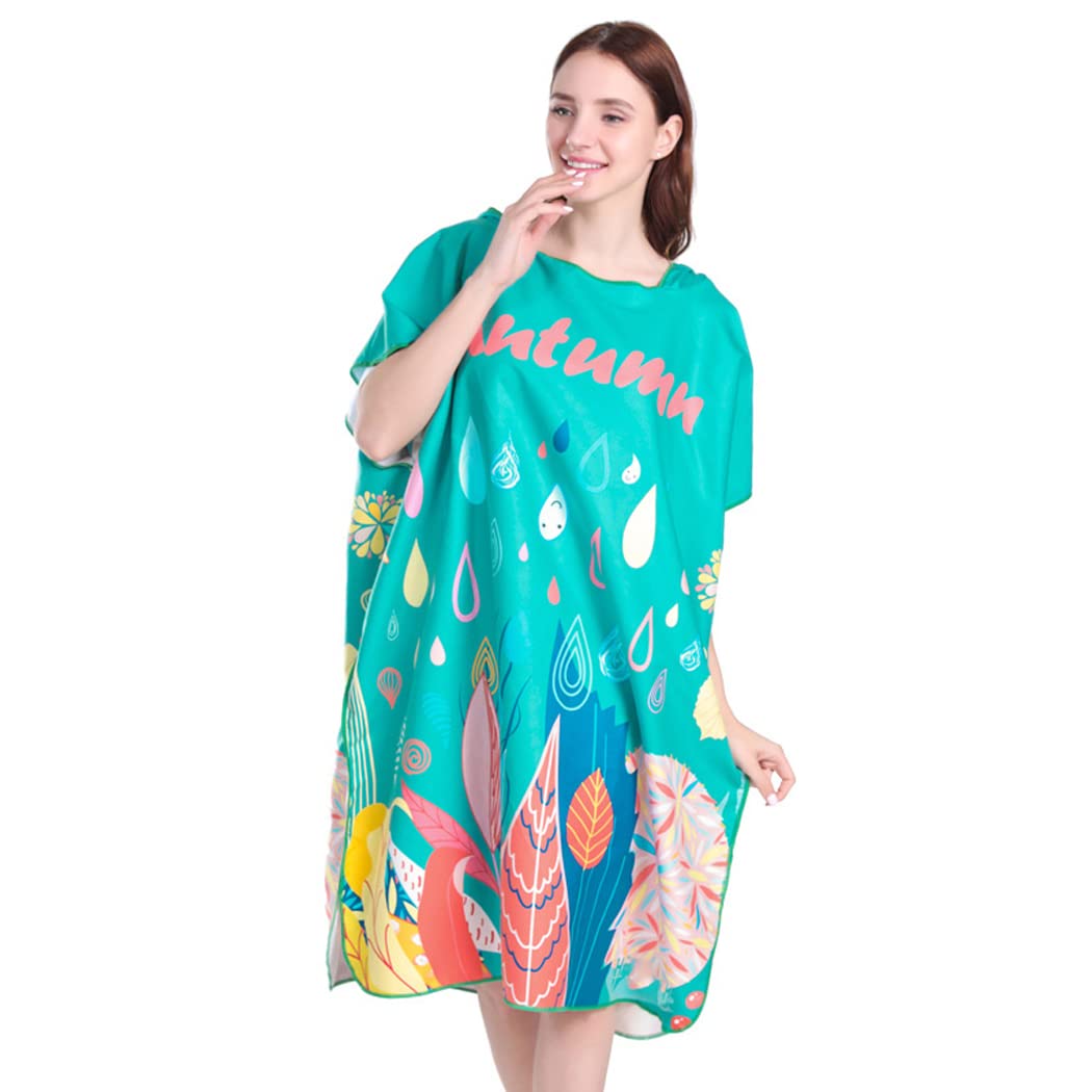 Szlafrok ponczo z kapturem, damskie lekkie Quick Dry ręcznik z mikrofibry ponczo surfingowe do pływania, surfingu, SUP,Dark green