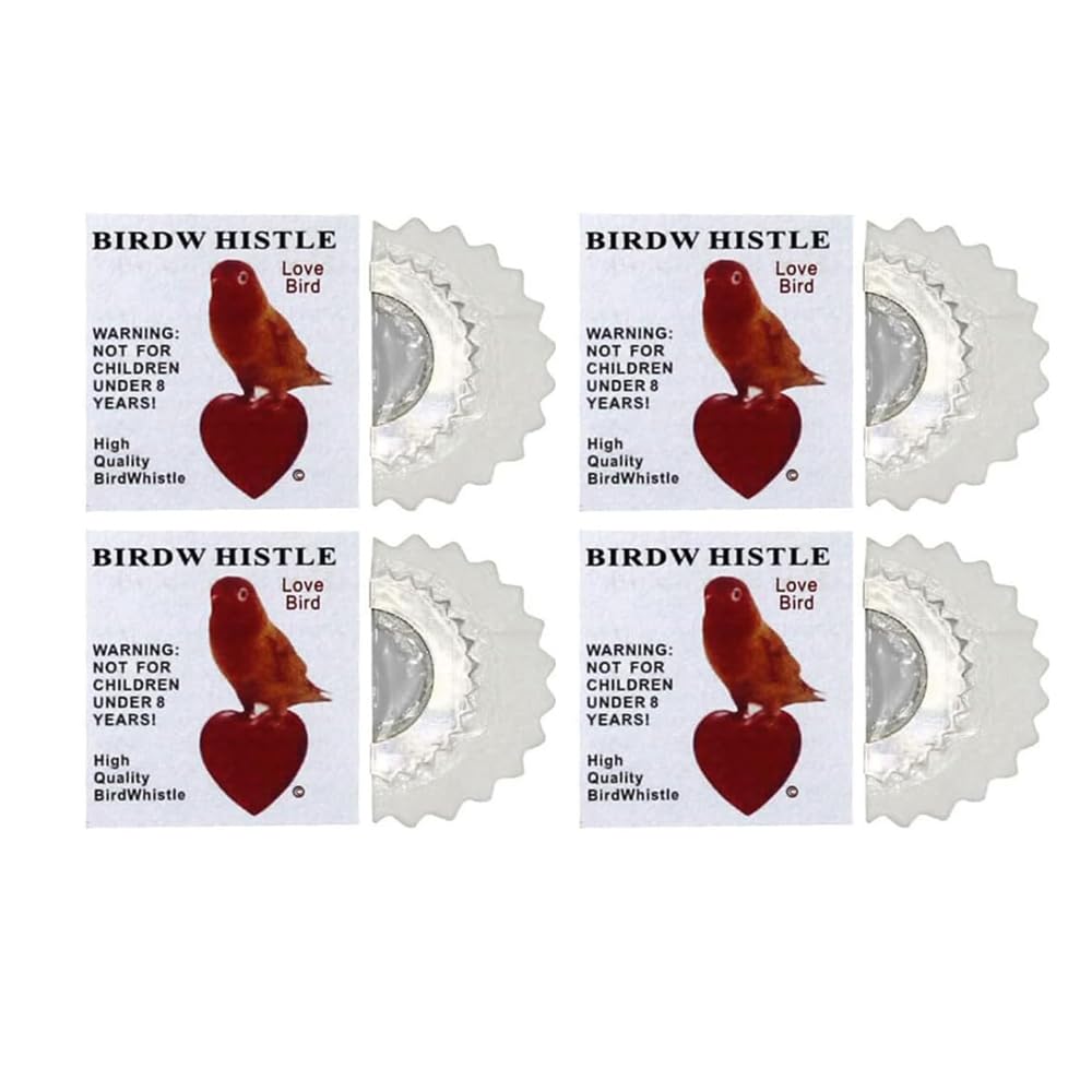 Zmmyuluo Bird Whistle 4 Pcs Magic Fun Bird Caller Tongue Whistle Original Magic Tweeting Noisemaker Toys Tricks Gag,Style Random