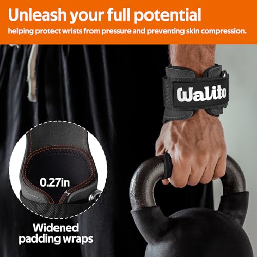 Image of Weight Lifting Wrist Strap,Double Layer Leather Wrist Wraps with Neoprene Padding for Weightlifting & Deadlifts - Adjustable Gym Straps for Men & Women