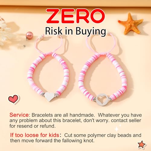 2025 Mommy & Me Matching Heart Bracelets - First Day of Kindergarten & Back to School Gift for Mom & Daughter3