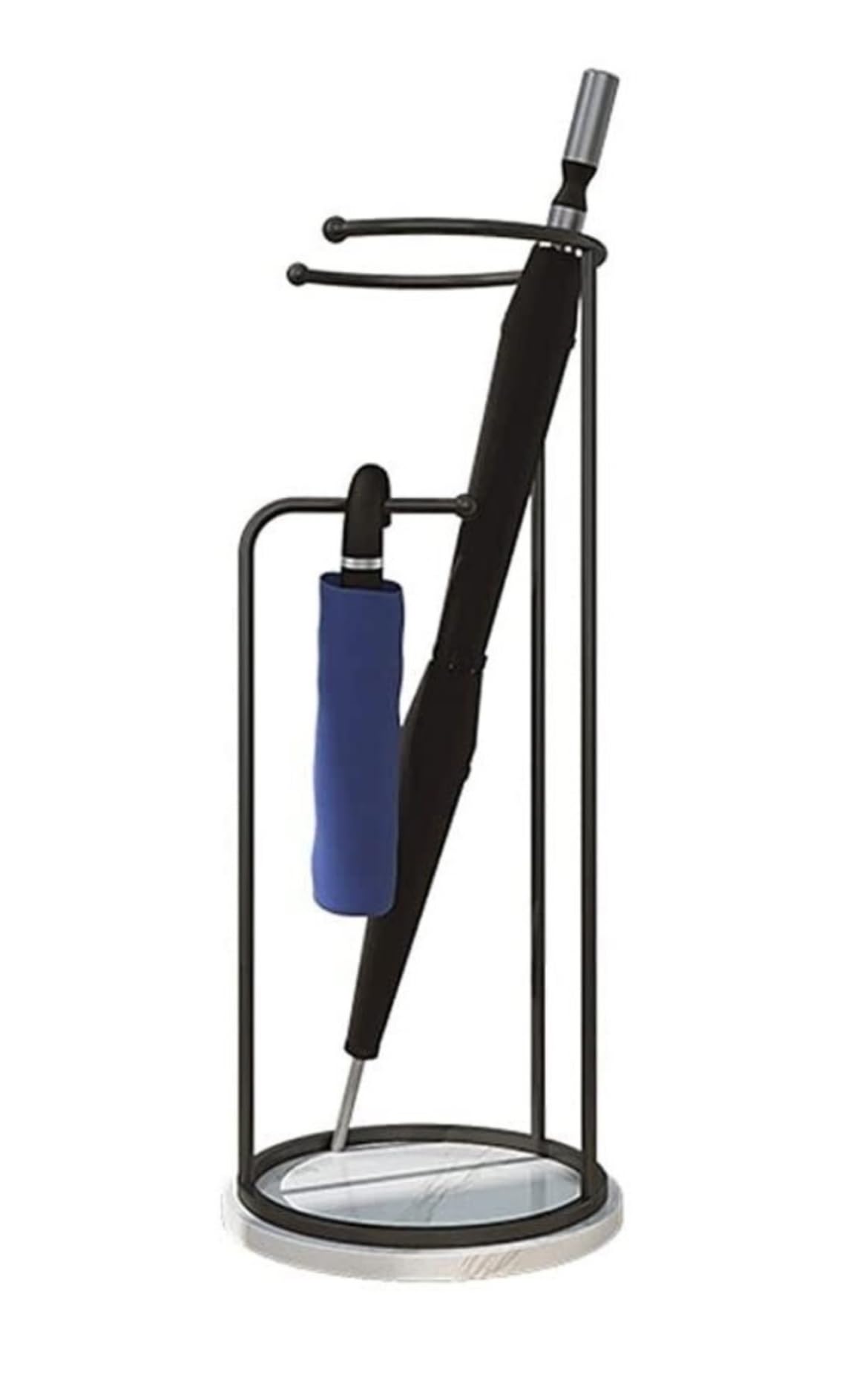 Umbrella Rack Iron Marble Base Umbrella Stand Home Hotel Indoor Nordic Metal Umbrella Rack Storage Organizer Shelf Bucket Holder Doorway (Noir)