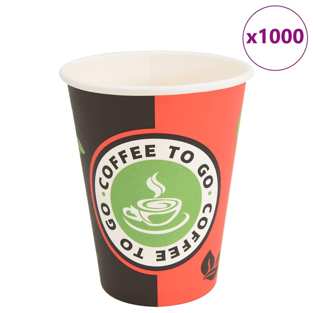 Tazze da caffè in carta 1000 pezzi 12oz 300ml Rosso e Nero Bicchieri usa e getta Tazza per caffè, Cureaux ed eventi