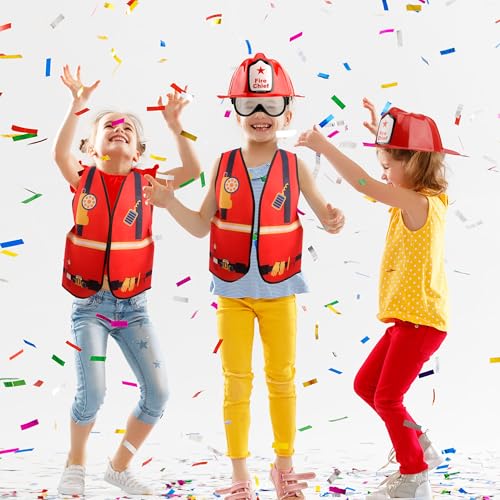 Set de 24 disfraces infantiles de bombero y obrero miniatura 6