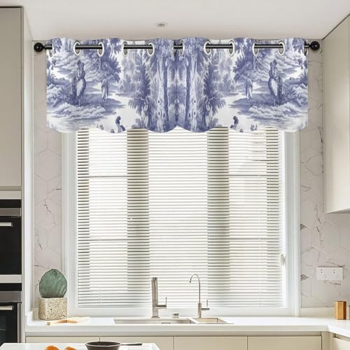 Cenefa de ventana con estampado chino tradicional, acabado elegante, pack de 2 2