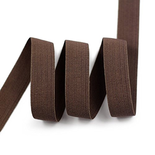 Knitted Woven Elastic Cord,Brown,3/4