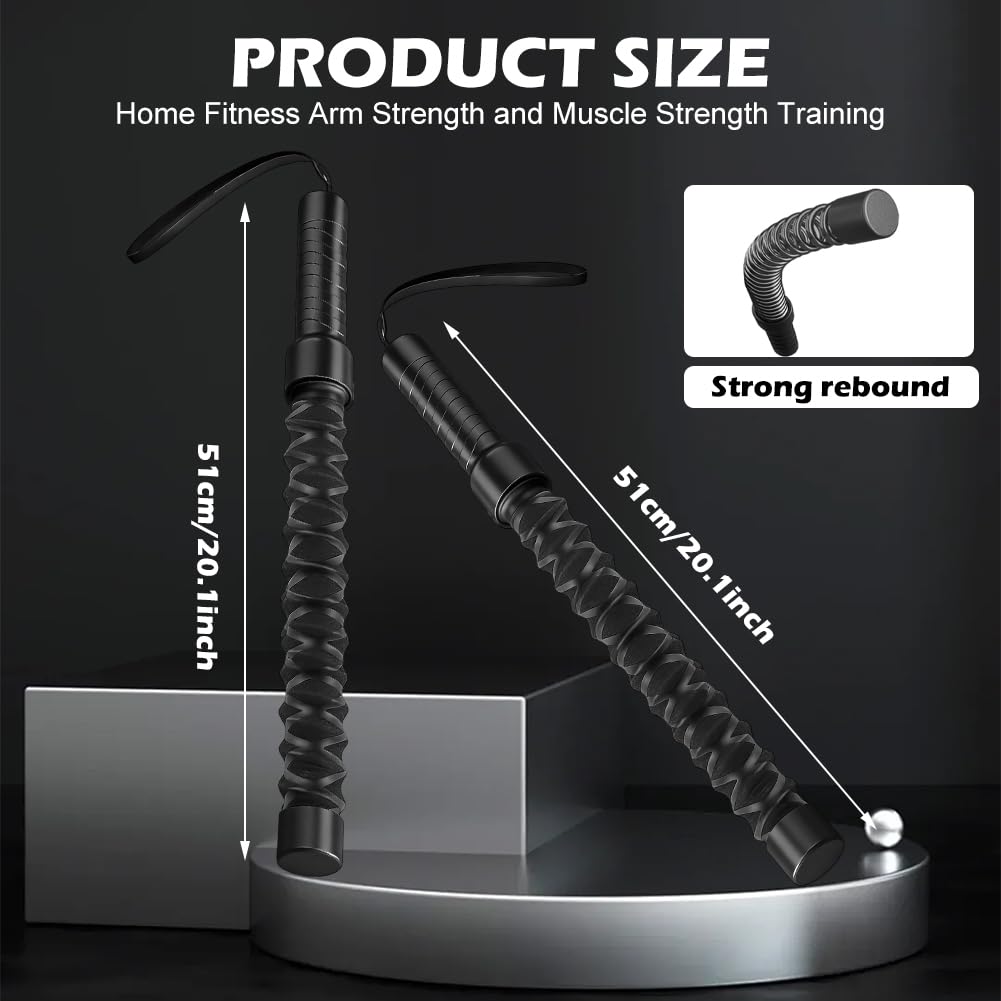 Battle Ropes Lot de 2 cordes de combat sans corde avec poignée antidérapante, portables pour le développement musculaire, l'entraînement du haut du corps et le cardio à la maison, en plein air ou à la