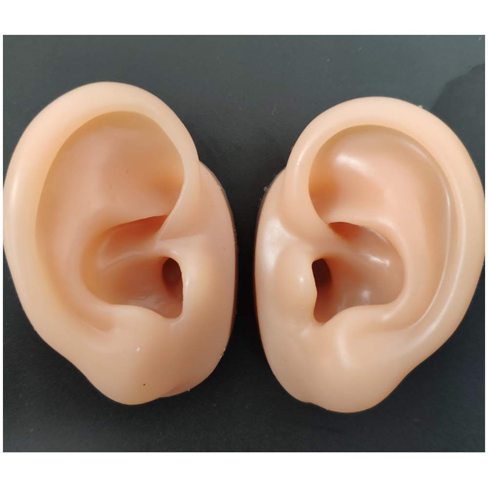 Sjdopulse B Soft Silicone Ear Model - Simulation Ear Model Soft Silicone Ear Model For Acupuncture, Ear Picking Practice, Studs Headset Earring Display Props (B)