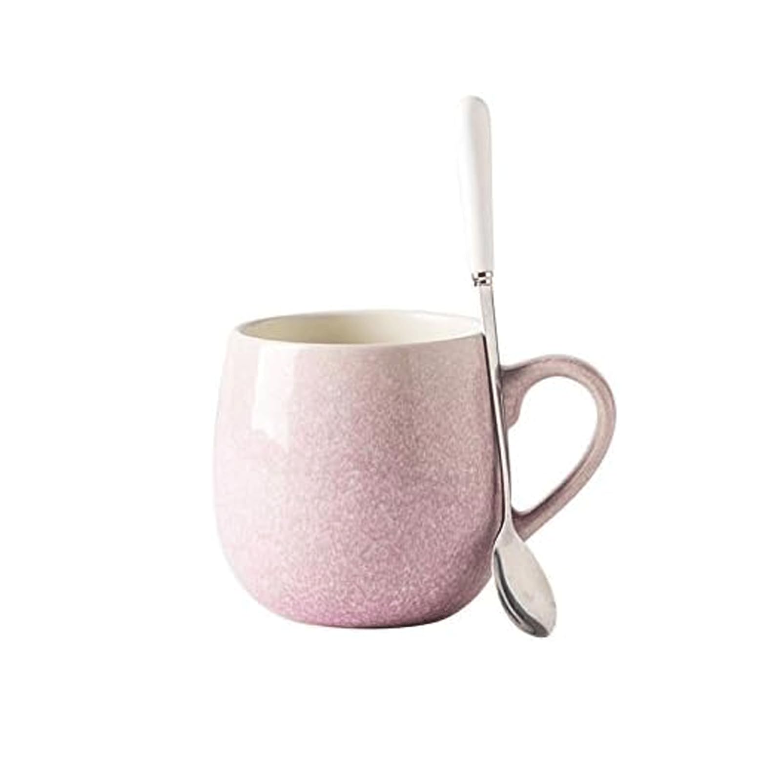 POECECoffee Cup 1 Set Small Fresh Nordic Cute Belly Cup Personalized Coffee Cup with Handle and Spoon Ceramic Coffee Cup for Home, Office