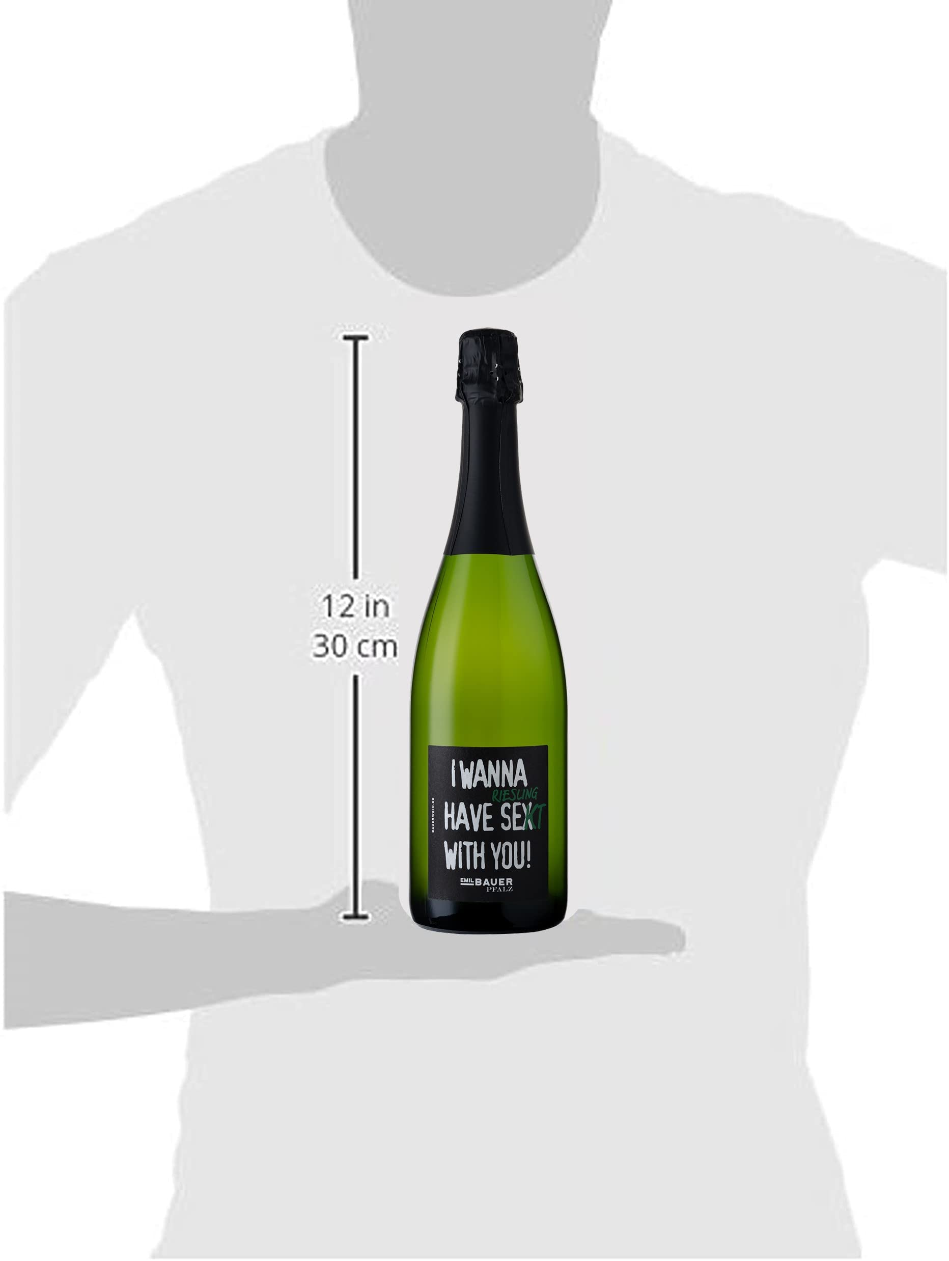 Emil Bauer Riesling Sekt "I wanna have Riesling Se(x) kt with you!" Trockener Sekt aus der Pfalz (1 x 0.75l) (Packung mit 6)