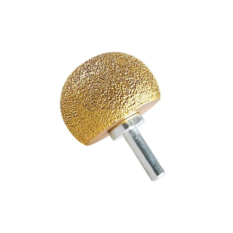 Lagnlnaoy Diamond Brazed Round Grinding Head Abrasive Tool for Internal Arc Grinding of Stones Engraving Tool Head Mushroom Head
