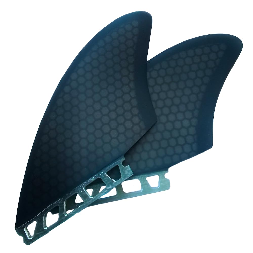 bohally Twin Keel Fins, Single Tab Surfboard Fins, Twin Fin Fishtail Surfboard Fins Twin Keels - Smooth