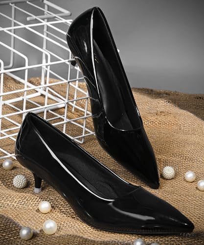 Image of JM LOOKS Women Pointed Toe Kitten Heel Pumps for Office, Formal Meetings and Everyday Wear