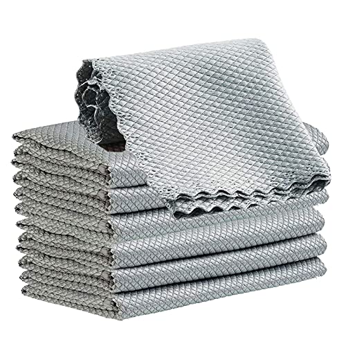 Paños de microfibra, 10 unidades, 40 cm x 30 cm, paños de limpieza, paños de microfibra, paños de limpieza de cristal, reutilizables, paños de limpieza para coche, cocina, baño Cover