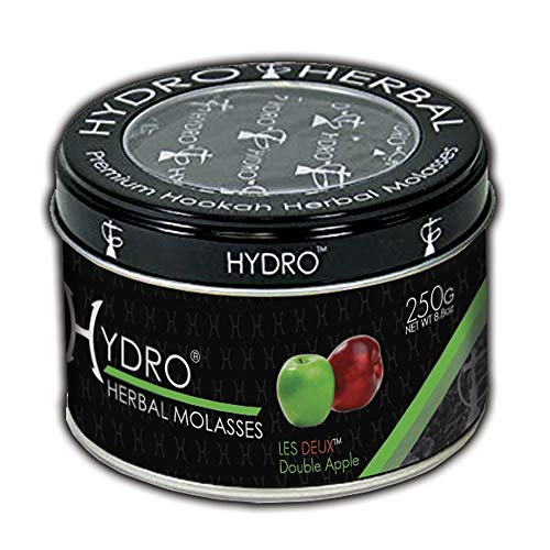 Hydro Herbal Hookah Shisha 250g Can - LES Deux - Double Apple - [Premium Flavor - Tobacco Free, Nicotine Free] LES Deux