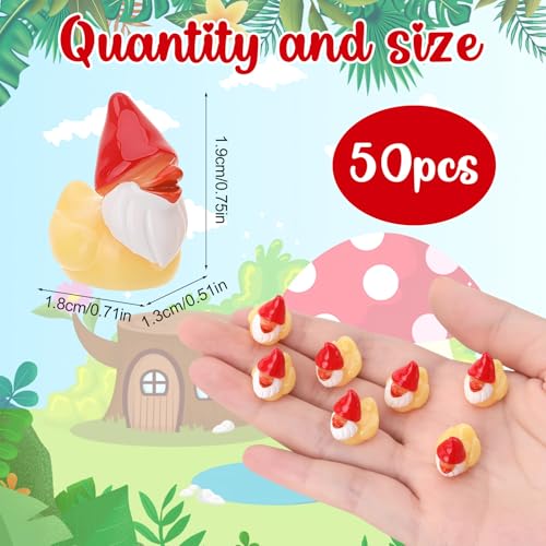 Image of 50 Pcs Gnomes Ducks Toy Figures, Mini Gnome Resin Ducks Bulk, Tiny Gnomes Figurine Dress up Duck Toy for Party Favors (Dwarf Duck)