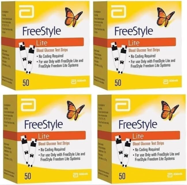 Blood Glucose Test Strips – 50 Count (Pack of 4) – Total 200 Strips Bulk Discount