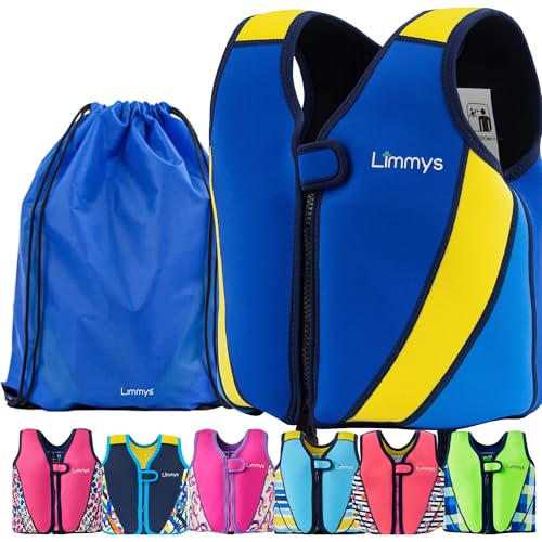 Gilet da Nuoto Limmys per Bambini – Sistema di Galleggiamento Regolabile a 8 Pannelli, Certificato CE, Design Premiato, Comfort in Neoprene Morbido, Struttura Resistente, Sacca Inclusa
