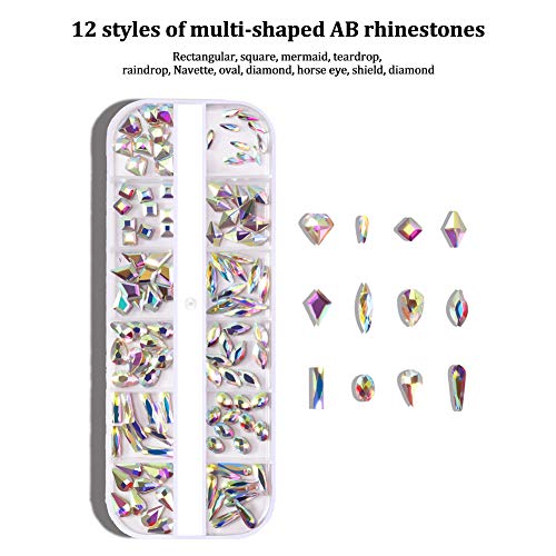 Nagel Kristalle AB Strasssteine mit Flache Rückseite Gemischt Nagel Diamant Stein für Nagel Kunst Kleidung Schuhe… – Bild 2