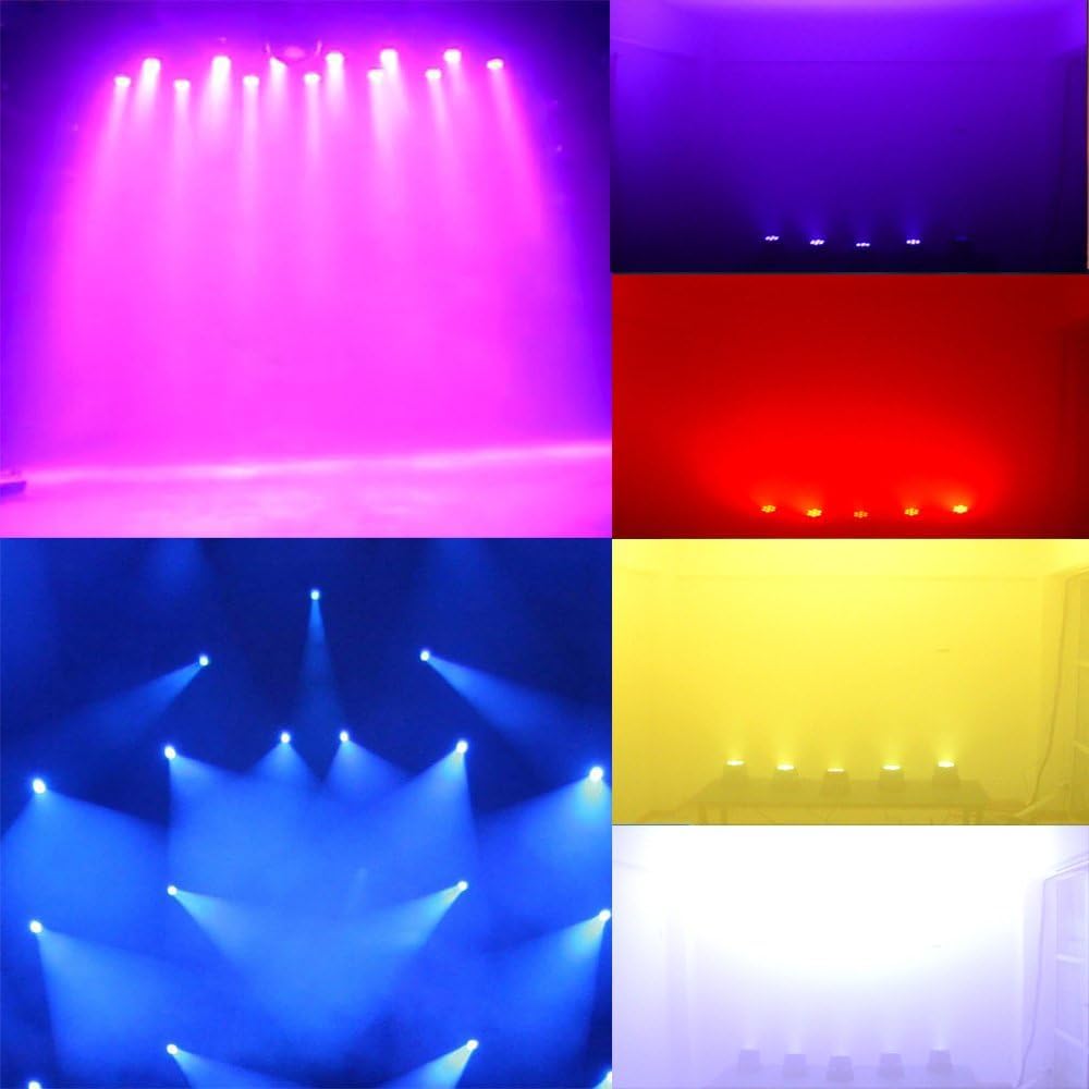 Yasta Testa Mobile LED RGBW 70W Proiettore Luci DMX512 Rotante da 7 LED Lampada Effetto Scenico per Discoteca, Bar, Club, Teatro Luci Palco DJ per Feste e Concerti