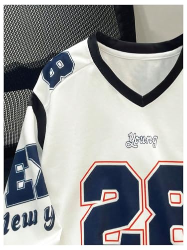 SOLY HUX Boy's Graphic Sweatshirt Number Letter Print V Neck Long Sleeve Loose Pullover Tops3