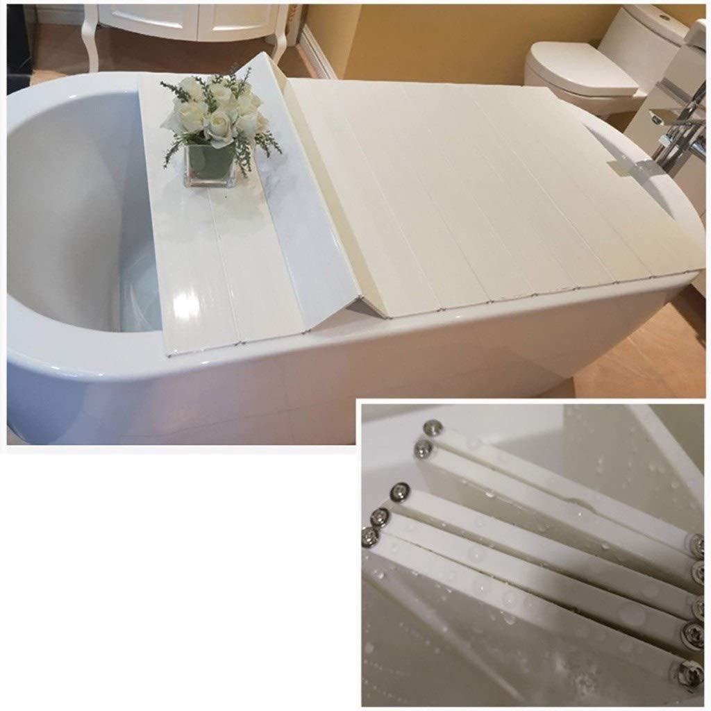 Badkuip Cover Anti-Dust Opvouwbare Dust Board Bathtub Isolatie Cover PVC White Bathtub tray (Size : 154×80×0.6CM