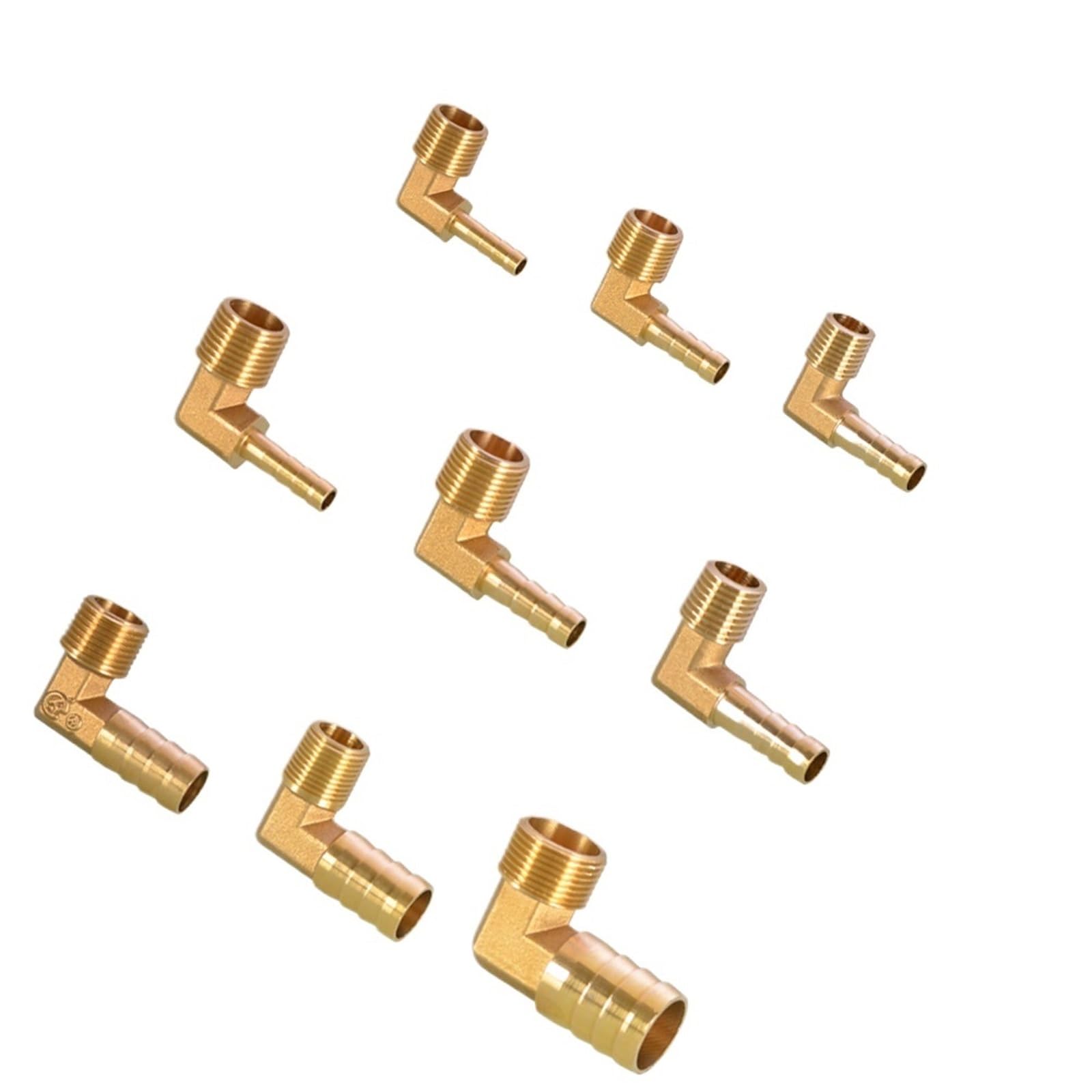 10 stücke 1/4 1/8 1/2 3/8 "Außengewinde Widerhaken Kupplung Anschluss Joint Adapter Zu Messing Schlauch Barb Fitting Ellenbogen 6mm 8mm 10mm 12mm 16mm(8mm barb,1/8")
