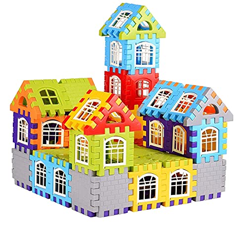 SANGANI, Medium Sized Happy Home House Building Blocks with Smooth Rounded Edges.