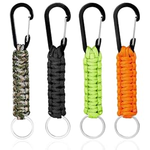 Mvorry 4 Stück Paracord Schlüsselanhänger Karabiner