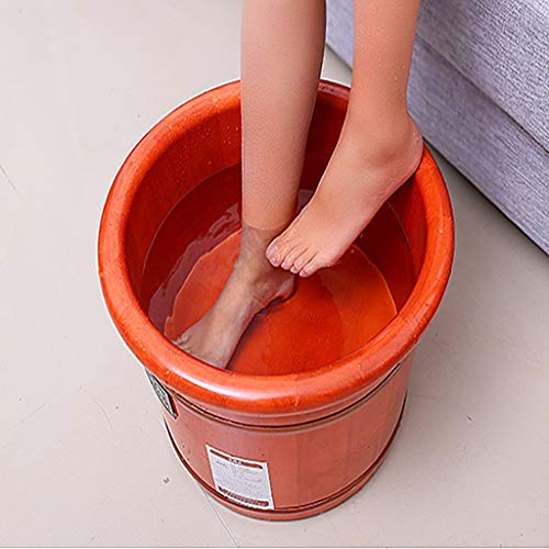 Masajeador de pies Katzowen, Bañera para pies en madera de roble, Recipiente para pedicura y masaje, 41 x 26 x 33 cm miniatura 2