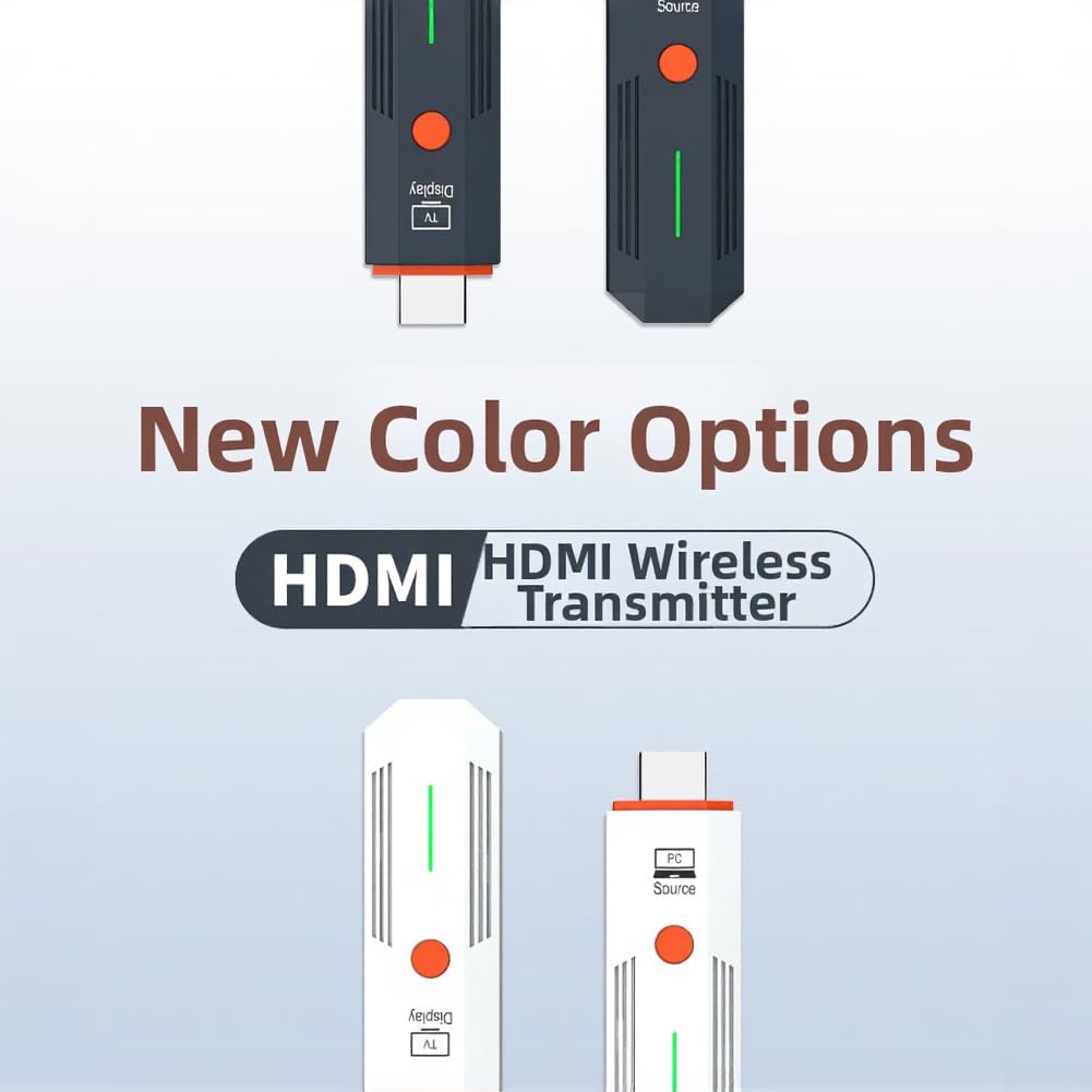 Trasmettitore e ricevitore HDMI wireless, 1080P Full HD, portata di 50 m, & Play, Dual Band 2,4/5,8 GHz, laptop, fotocamera, TV Box (bianco)
