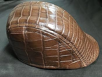 Amazon.co.jp: クロコダイル革ハンチング帽ワニ革クロコ帽子