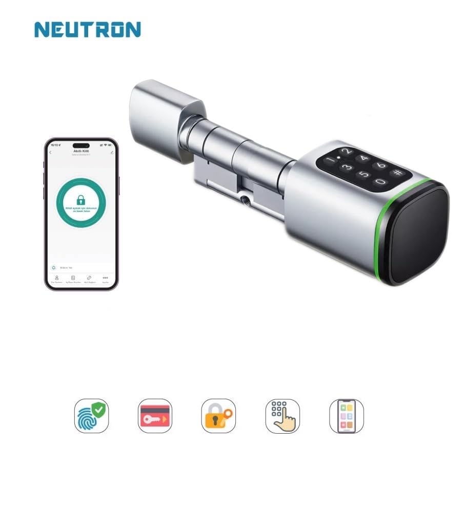 NEUTRON AKILLI KİLİT, PARMAK İZİ, ANAHTAR, TUŞ PANELİ, KART, MOBİL APP