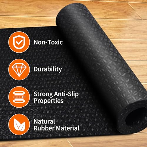 Image of Stepwaver 2 Pack Double Non-Slip Workout Mat for Ellipse Leg Exerciser, 23.6 inch x 11.8 inch 0.2 inch Thick Ellipse Machine Mat, Exercise Mats for Under Desk Ellipticals