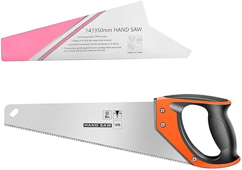 Miniatura 5 de Sierra de mano de 14 pulgadas, sierra de madera de 11 TPI de corte fino, sierras universales para cortar sierra transversal de madera, tubos de