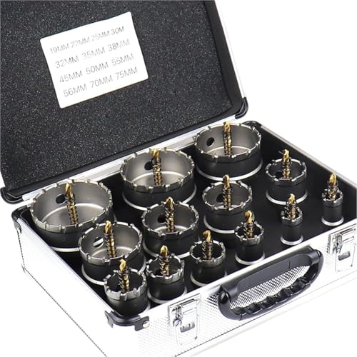 Juego de brocas para núcleo (13 piezas), con dientes de carburo de tungsteno, para perforación en acero inoxidable y metales duros miniatura 4