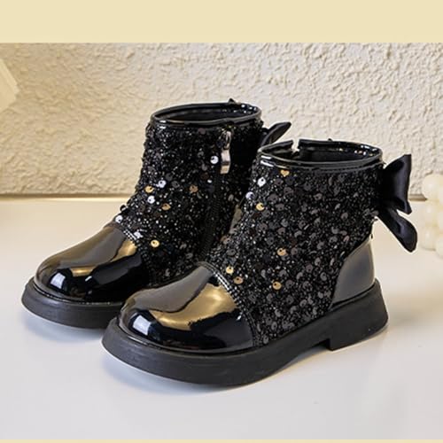 Girls Ankle Boots Fashion Boots for Girls with Zipper Short Sparkle Sequins Booties Lightweight Comfy Boots for Toddler/Little Kids/Big Kids2