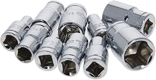 Utoolmart Shallow Socket Sets, 1/4 inch Drive, 5/32 inch & 3/16 inch&7/32 inch&1/4 inch&9/32 inch&5/16 inch&11/32 inch&3/8 inch&7/16 inch&1/2 inch, 6-Point, Cr-V, Standard Imperial Sizes, 1 Set Socket