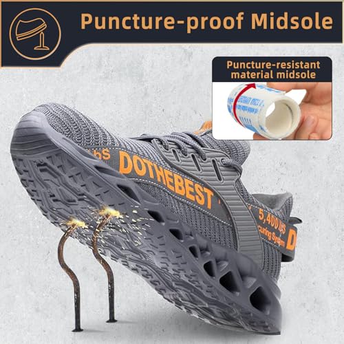 Image of Furuian Steel Toe Sneakers for Men Women Lightweight Safety Shoes Comfortable Puncture Proof Slip On Indestructible Work Shoes