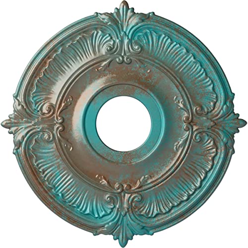 Image of Ekena Millwork CM18ATCGSDecorative Ceiling Medallions Modeled After Original Historical Patterns & Designs, Copper Green Patina
