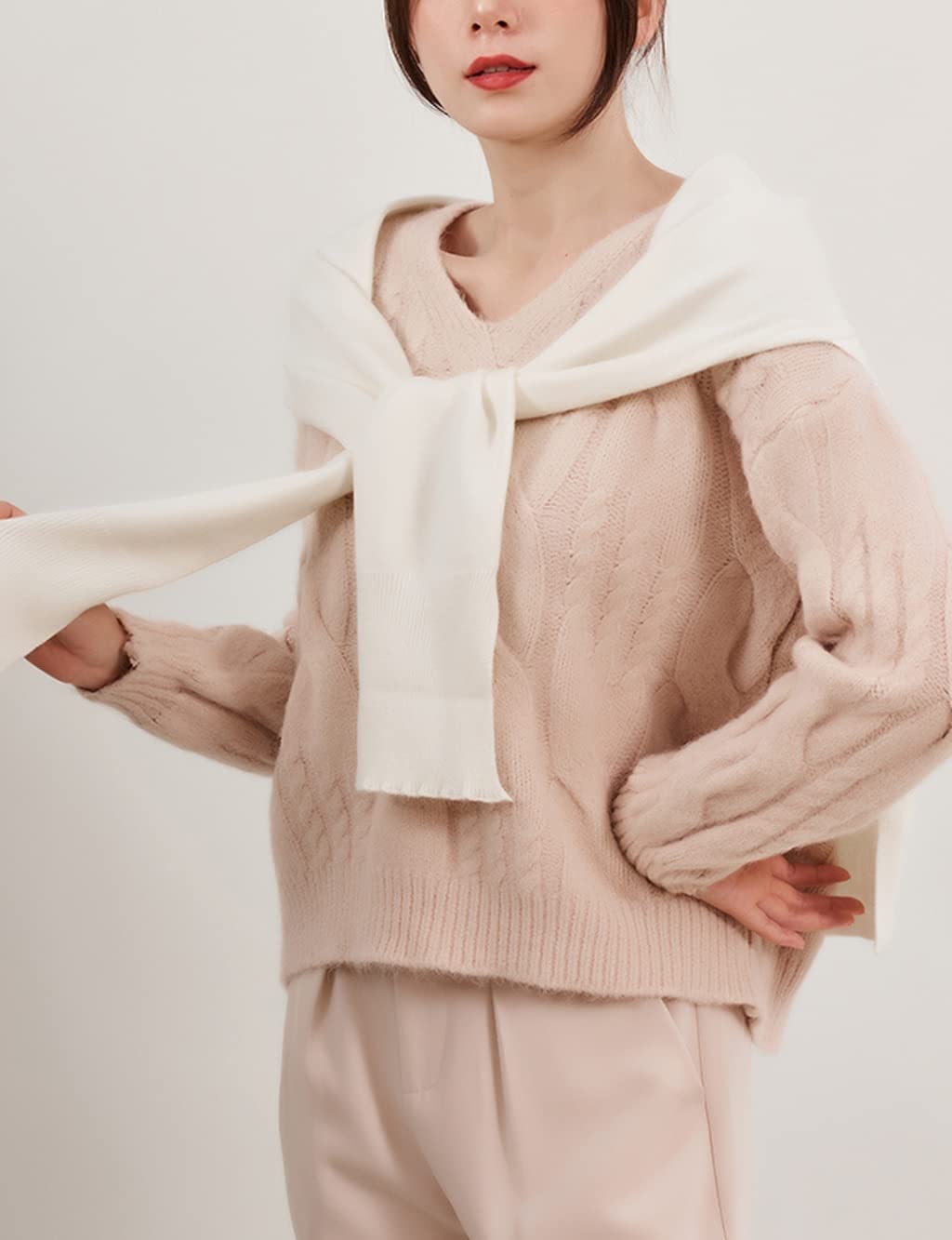 Neu Polyester-Faser-Schal, gestrickter Pullover-Oberkörper-Schal, Damenmode-Wickelschal, Bequeme Schals 160 * 25 * 50CM Mehrweg