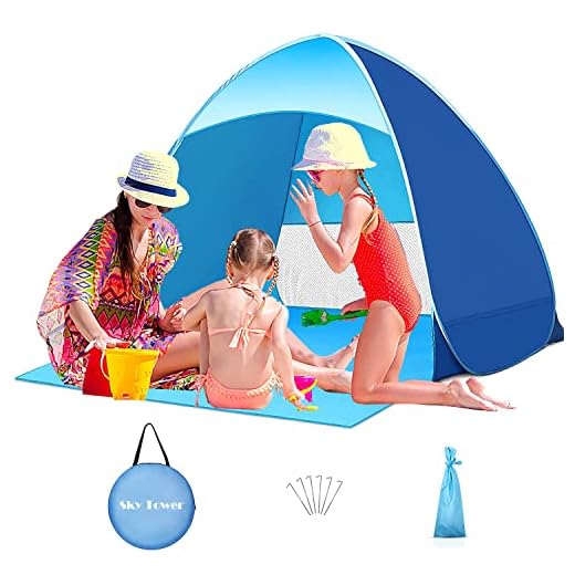 Skytower - Tienda de campaña automática y portátil para 2 o 3 personas, protección solar UPF 50 +