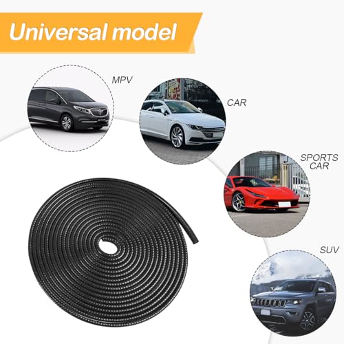 Image of Osilly Car Door Edge Guards, 16Ft Rubber Seal Car Door Edge Trim, U Shape Door Edge Protector Guard, Aluminum Weather Proofing Automotive Door Edge Molding Protection for Most Car (Black)